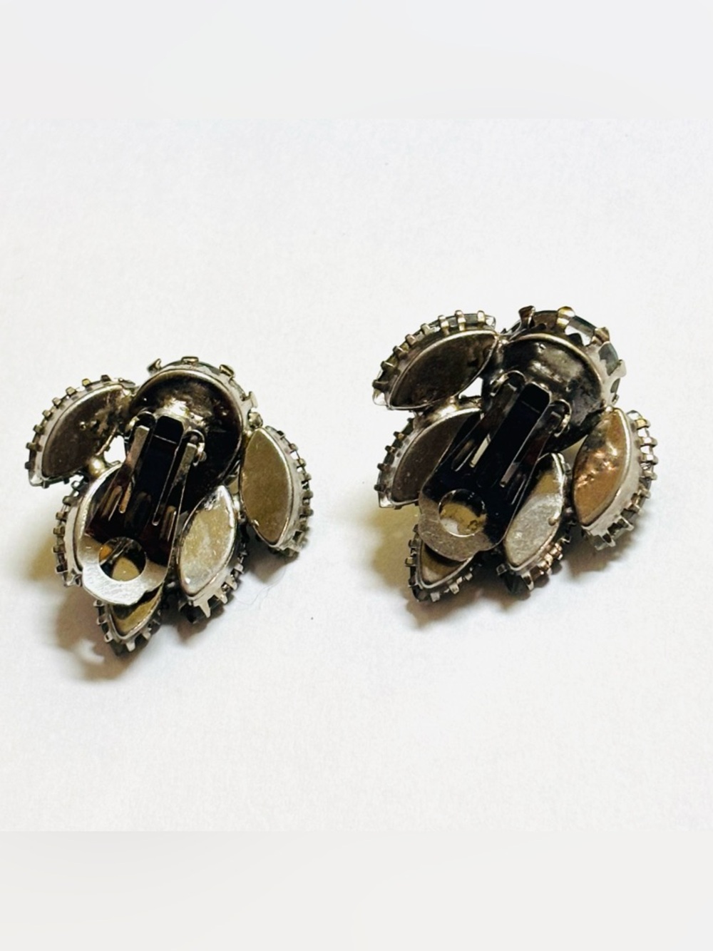 Elegant Juliana (D&E) Smokey Crystal Cluster Clip-On Earrings - Picture 6 of 7